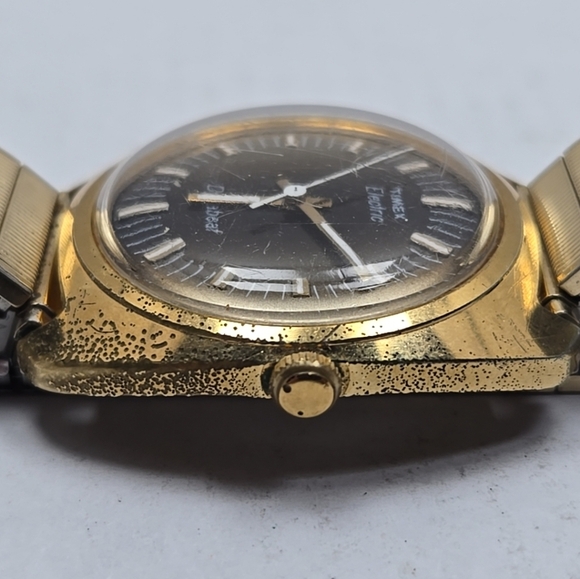 Mens Vintage 70’s Timex Dynabeat Electric Watch Gold Tone New Battery - Picture 12 of 12